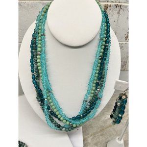 WATERFALL Blue Green Bead Premier Designs Necklace Bracelets Earrings
